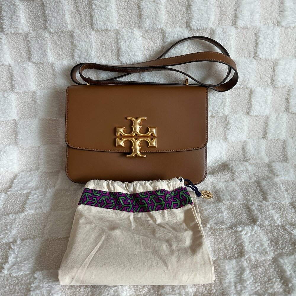 NWT! RARE! Tory Burch TB Eleanor Convertible Shoulder Bag 75003 In Moose & Gold